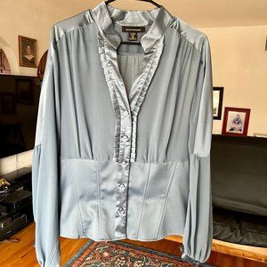 ASHLEY STEWART Ruffled Corset Blue Dressy TOP Size: 16W